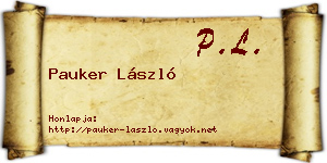 Pauker László névjegykártya
